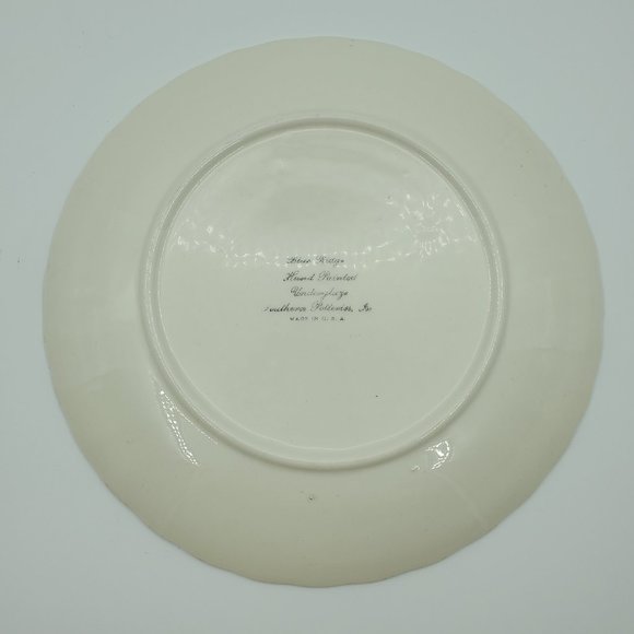 Blue Ridge Southern Potteries Poinsettia Reddish Pink Flower Dinner Lunch Plates - Picture 5 of 7